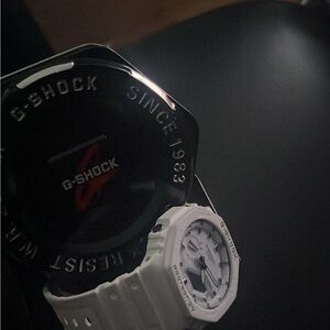 G-Shock Silver White on white Buckle